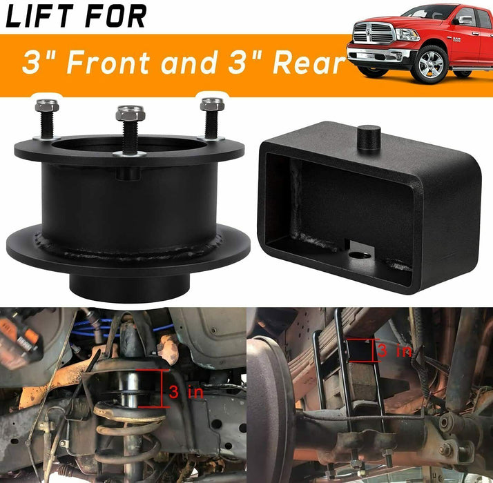 DURAFORCE 3" Front + 3" Rear Full Lift Kit for 1994-2001 Dodge Ram 1500 4WD 2WD Suspension