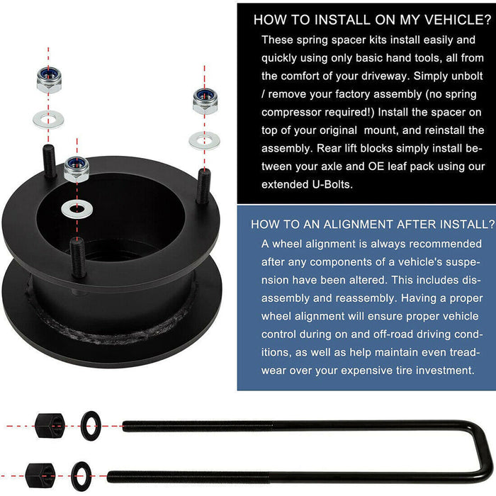 DURAFORCE 3" Front + 3" Rear Full Lift Kit for 1994-2001 Dodge Ram 1500 4WD 2WD Suspension