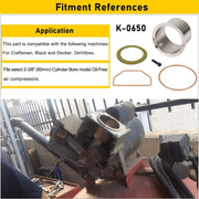 DURAFORCE Air Compressor Cylinder Sleeve & Ring Kit Replaces Craftsman K-0650