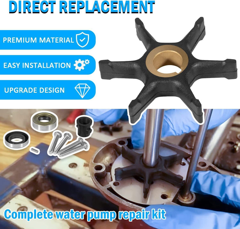 DURAFORCE 382296 Outboard Water Pump Impeller Rebuild Kit for Evinrude Johnson 9.5hp 10hp