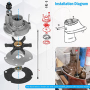 DURAFORCE 382296 Outboard Water Pump Impeller Rebuild Kit for Evinrude Johnson 9.5hp 10hp