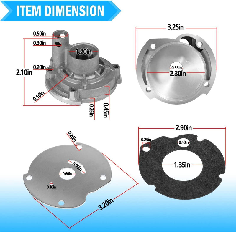 DURAFORCE 382296 Outboard Water Pump Impeller Rebuild Kit for Evinrude Johnson 9.5hp 10hp