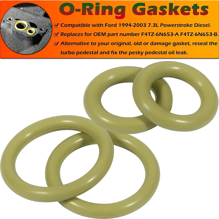 DURAFORCE O-Ring Seal Gasket Kit For 1994-2003 Ford 7.3L PowerStroke Diesel Turbo Pedestal