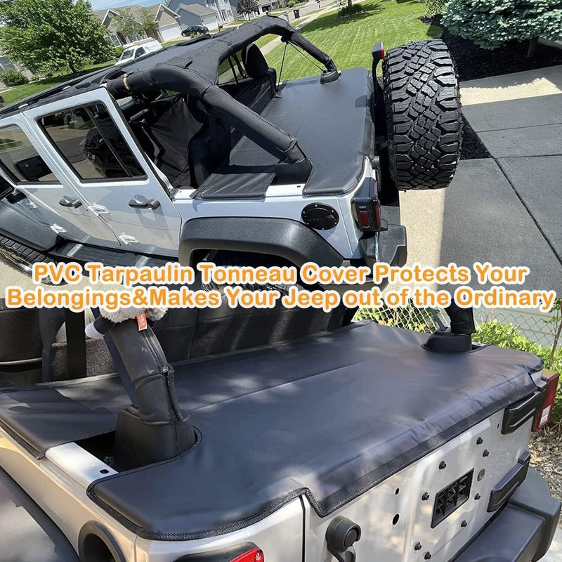 DURAFORCE Cargo Cover Tonneau Cover Shield for 2007-2018 Jeep Wrangler JK Unlimited 4-Door