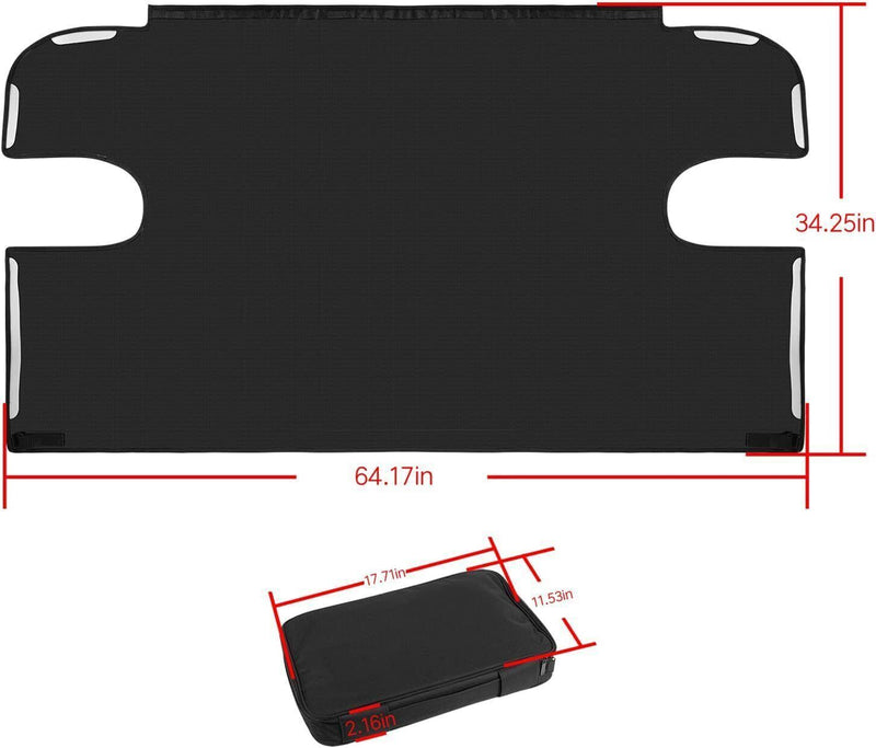 DURAFORCE Cargo Cover Tonneau Cover Shield for 2007-2018 Jeep Wrangler JK Unlimited 4-Door