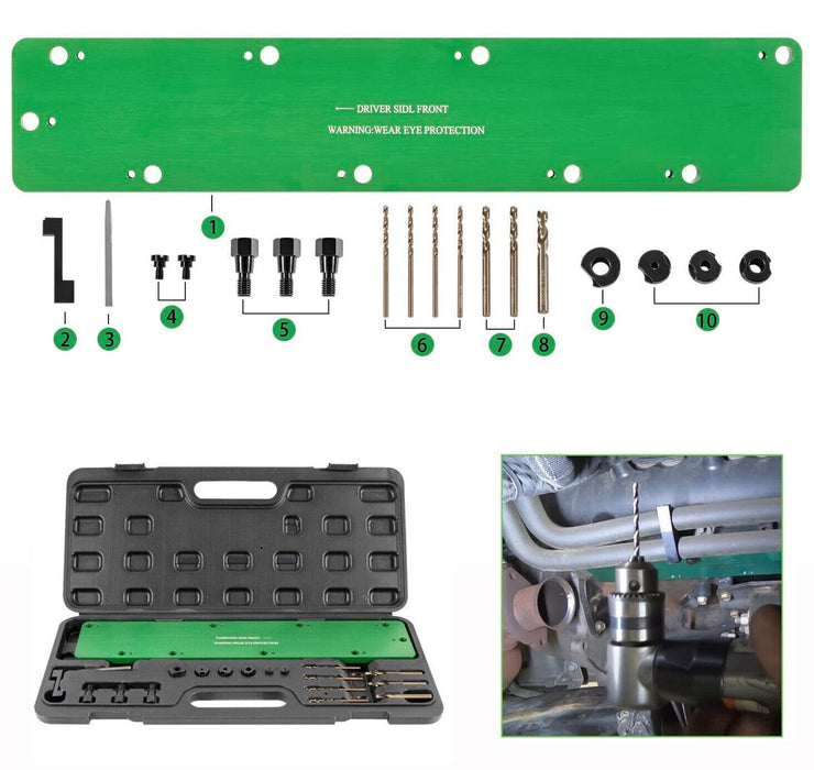 DURAFORCE 71500 Exhaust Manifold Bolt Drill Template Removal Tool Kit for Dodge 5.7L Hemi