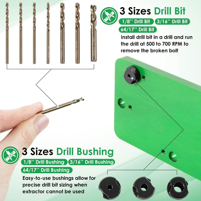 DURAFORCE 71500 Exhaust Manifold Bolt Drill Template Removal Tool Kit for Dodge 5.7L Hemi