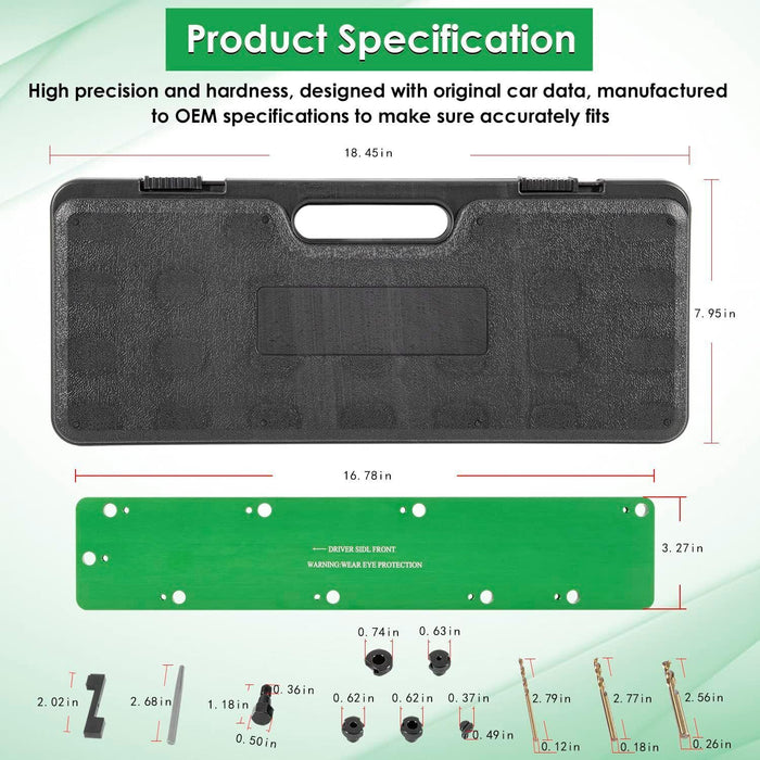 DURAFORCE 71500 Exhaust Manifold Bolt Drill Template Removal Tool Kit for Dodge 5.7L Hemi