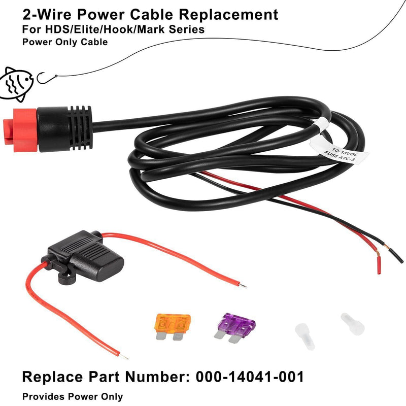 DURAFORCE 2-Wire Power Only Cable for Lowrance HDS/Elite/Elite Ti/Hook/Mark -000-14041-001