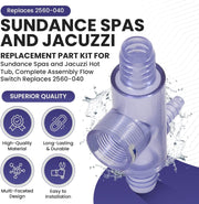 DURAFORCE 2560-040 Flow Switch for Sundance Spas, Jacuzzi Hot Tub, Flow Sensor with Tee