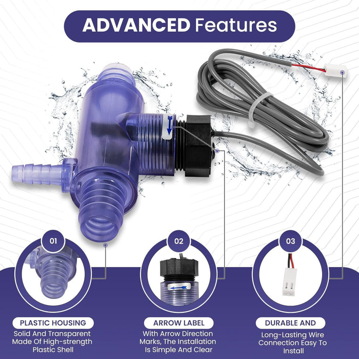 DURAFORCE 2560-040 Flow Switch for Sundance Spas, Jacuzzi Hot Tub, Flow Sensor with Tee