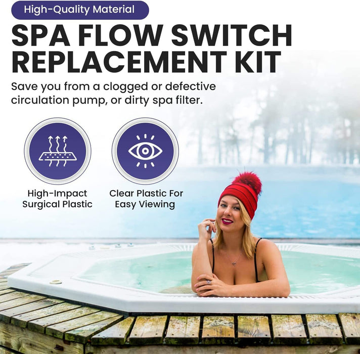 DURAFORCE 2560-040 Flow Switch for Sundance Spas, Jacuzzi Hot Tub, Flow Sensor with Tee