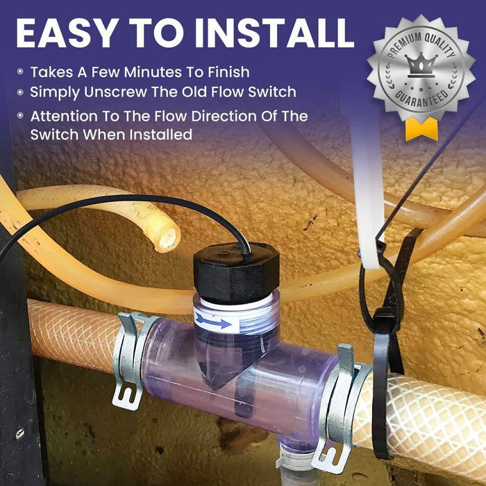 DURAFORCE 2560-040 Flow Switch for Sundance Spas, Jacuzzi Hot Tub, Flow Sensor with Tee