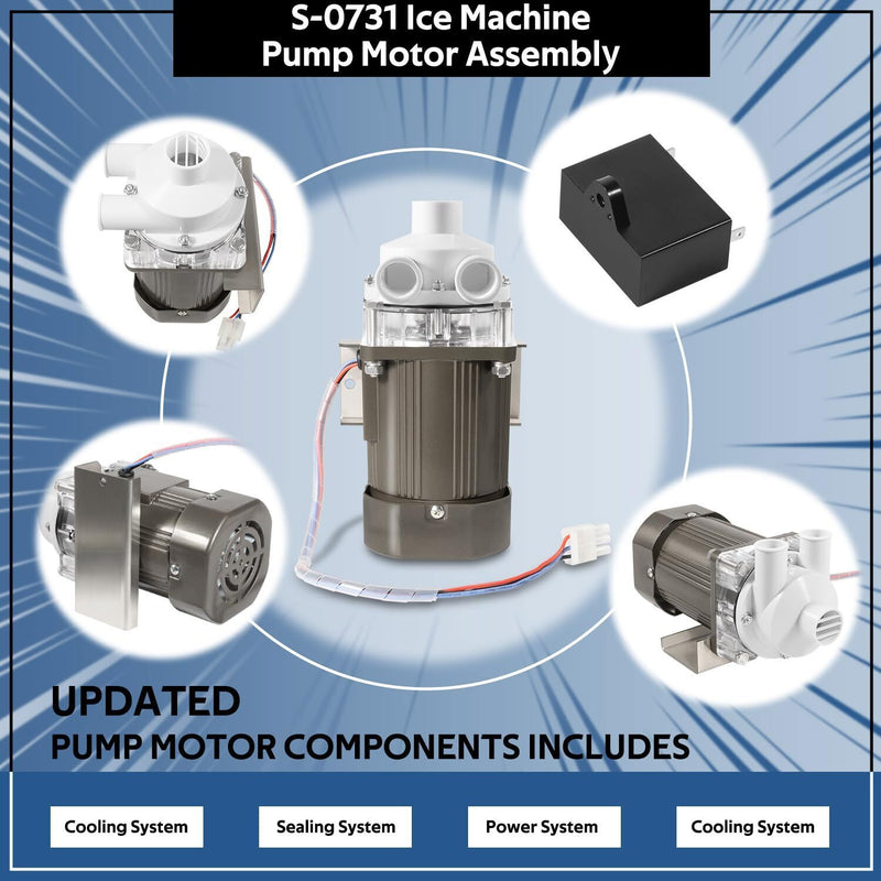 DURAFORCE for Hoshizaki S-0731 KM Water Pump Motor Assembly Ice Machine Motor Replacement