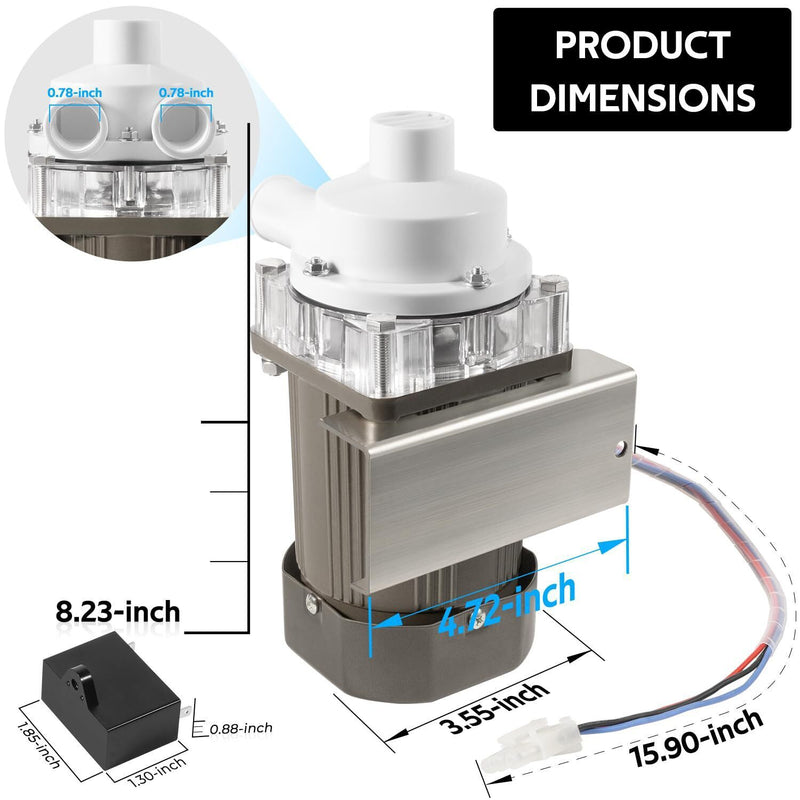DURAFORCE for Hoshizaki S-0731 KM Water Pump Motor Assembly Ice Machine Motor Replacement
