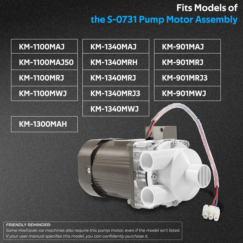 DURAFORCE for Hoshizaki S-0731 KM Water Pump Motor Assembly Ice Machine Motor Replacement
