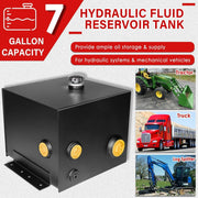 DURAFORCE 7-Gallon Hydraulic Fluid Reservoir Tank 14 Gauge Steel for Hydraulic Systems