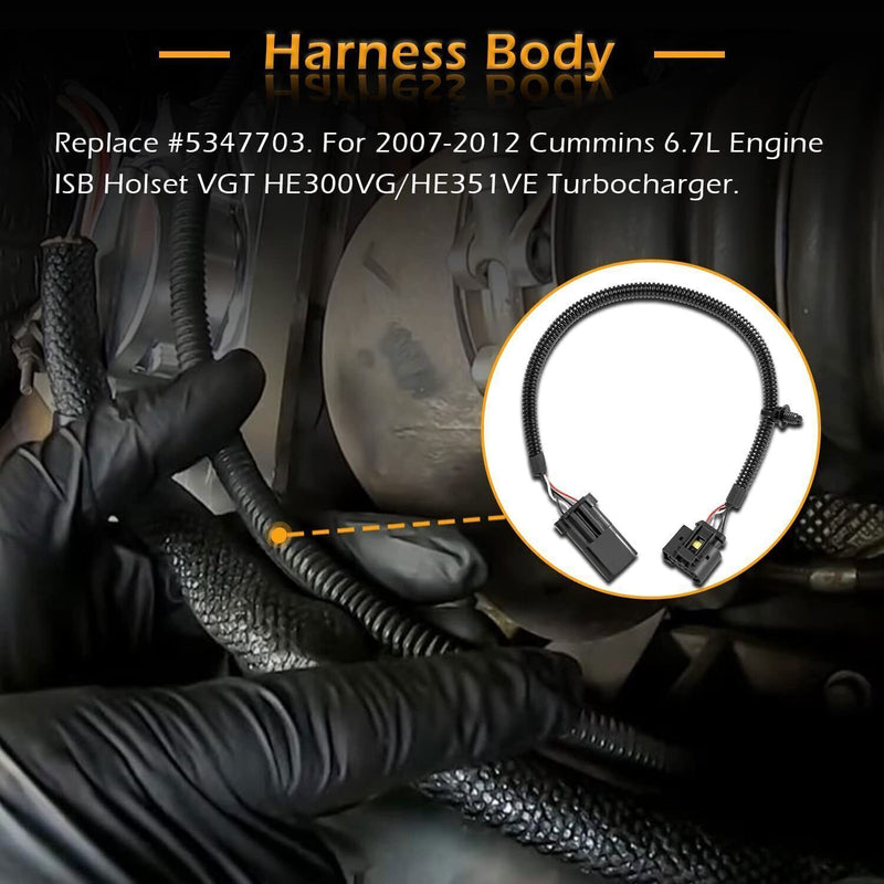 DURAFORCE For Dodge Ram Cummins 6.7L VGT HE300VG Turbocharger Actuator Adapter Harness