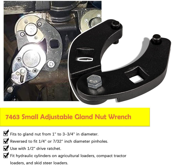 DURAFORCE 1266 & 7463 Gland Nut Wrench for Hydraulic Cylinder Nuts 2" to 6", 1" to 3-3/4"