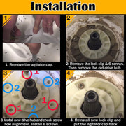 DURAFORCE 2 Set W10528947 Washer Drive Hub Kit for Whirlpool Maytag Kenmore AP5665171