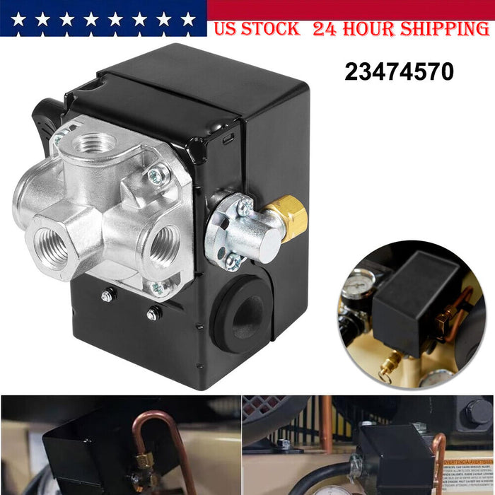 DURAFORCE 23474570 Pressure Switch with On/Off Lever for Ingersoll Rand 5HP Air Compressor