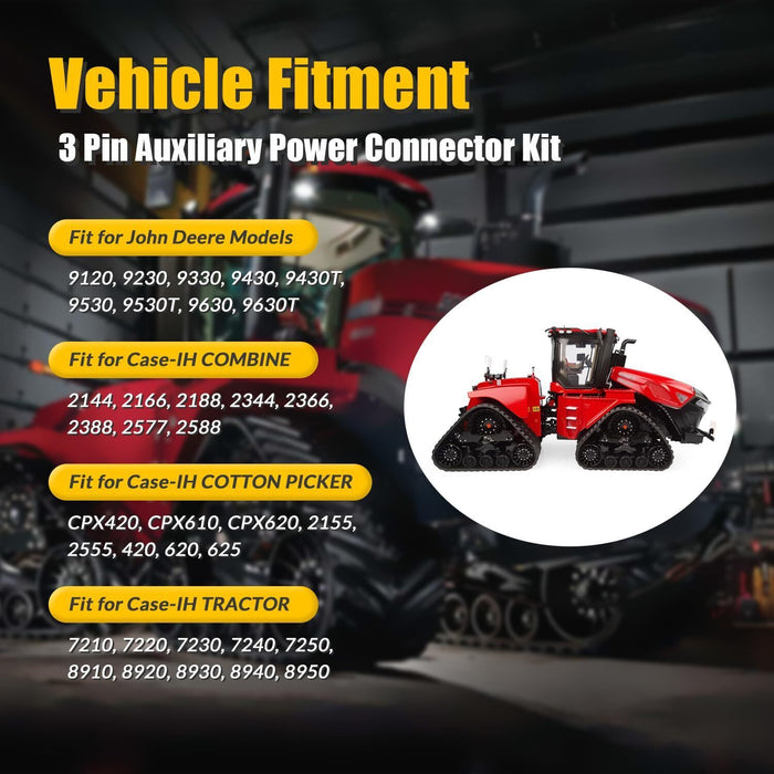 DURAFORCE 187103A1 RE37651 86511459 Aux Power Cord For John Deere Case-IH Ford/New Holland