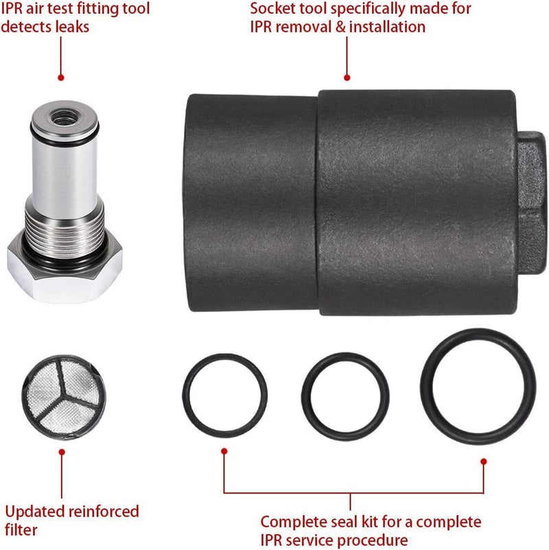 DURAFORCE 6.0 IPR Valve Socket and HPOP Air Test Fitting Tool for Ford 6.0L Powerstroke