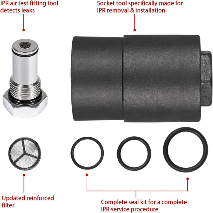 DURAFORCE 6.0 IPR Valve Socket and HPOP Air Test Fitting Tool for Ford 6.0L Powerstroke