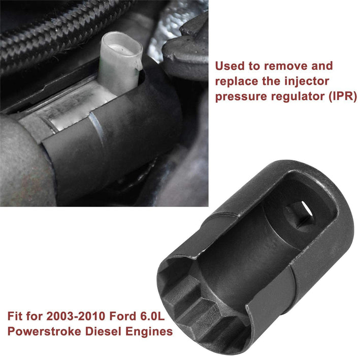 DURAFORCE 6.0 IPR Valve Socket and HPOP Air Test Fitting Tool for Ford 6.0L Powerstroke