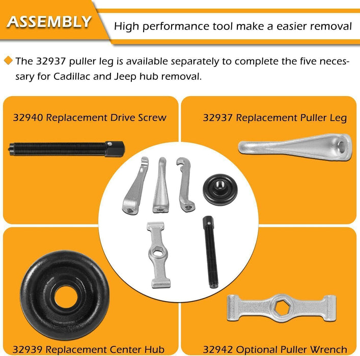 DURAFORCE 7394 Universal Hub Puller Wheel Hub Removal Tool Replace For OTC 7394 Large Size