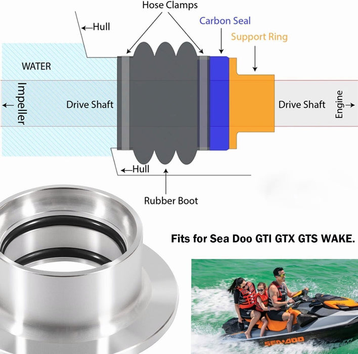 DURAFORCE 4-TEC Drive Shaft Carbon Ring Seal Rebuild Tool Kit for Sea Doo GTI GTX GTS Wake