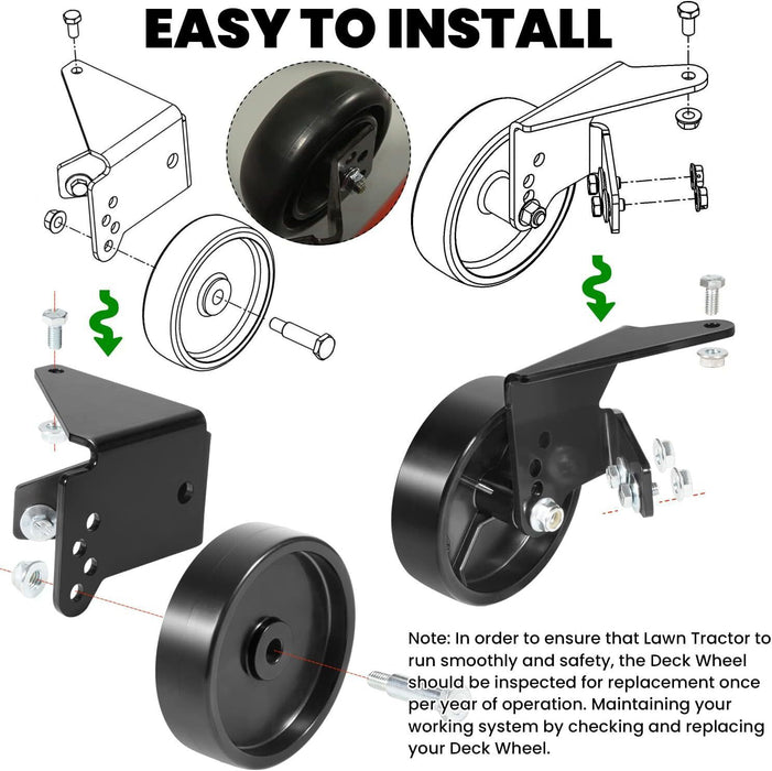 DURAFORCE for MTD Troy-Bilt Lawn Mower 38" 42" Deck Replace Tractor Deck Wheel OEM-190-183