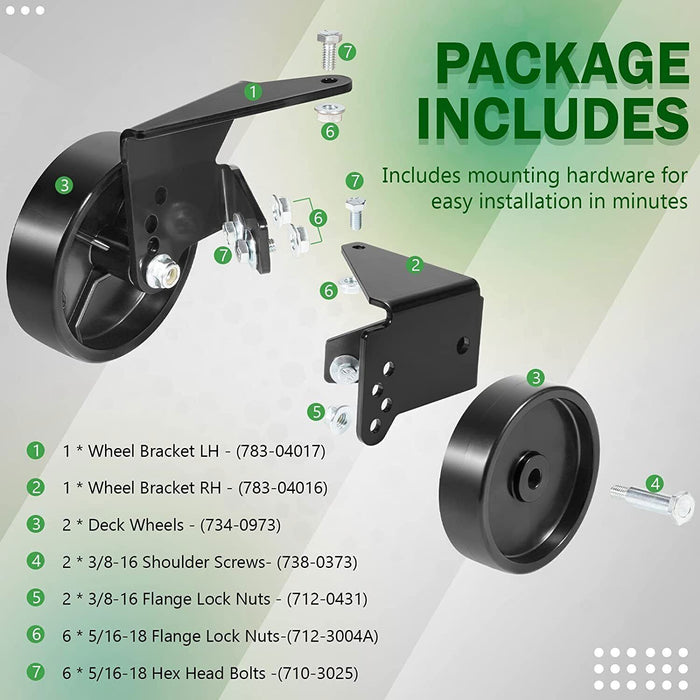 DURAFORCE for MTD Troy-Bilt Lawn Mower 38" 42" Deck Replace Tractor Deck Wheel OEM-190-183