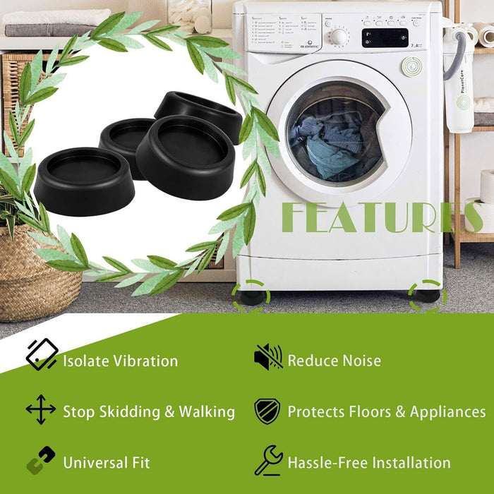 DURAFORCE Anti Vibration Washing Machine Support Anti-Slip Rubber Feet Pad Mat Base JB6368