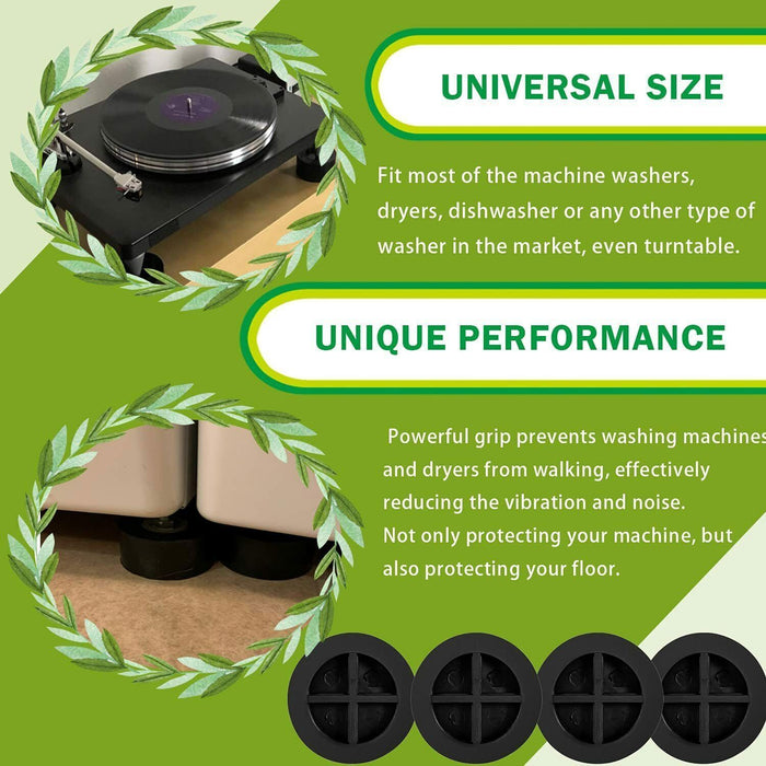 DURAFORCE Anti Vibration Washing Machine Support Anti-Slip Rubber Feet Pad Mat Base JB6368
