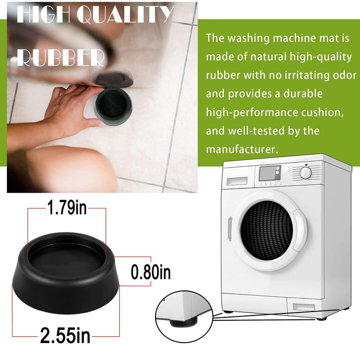 DURAFORCE Anti Vibration Washing Machine Support Anti-Slip Rubber Feet Pad Mat Base JB6368