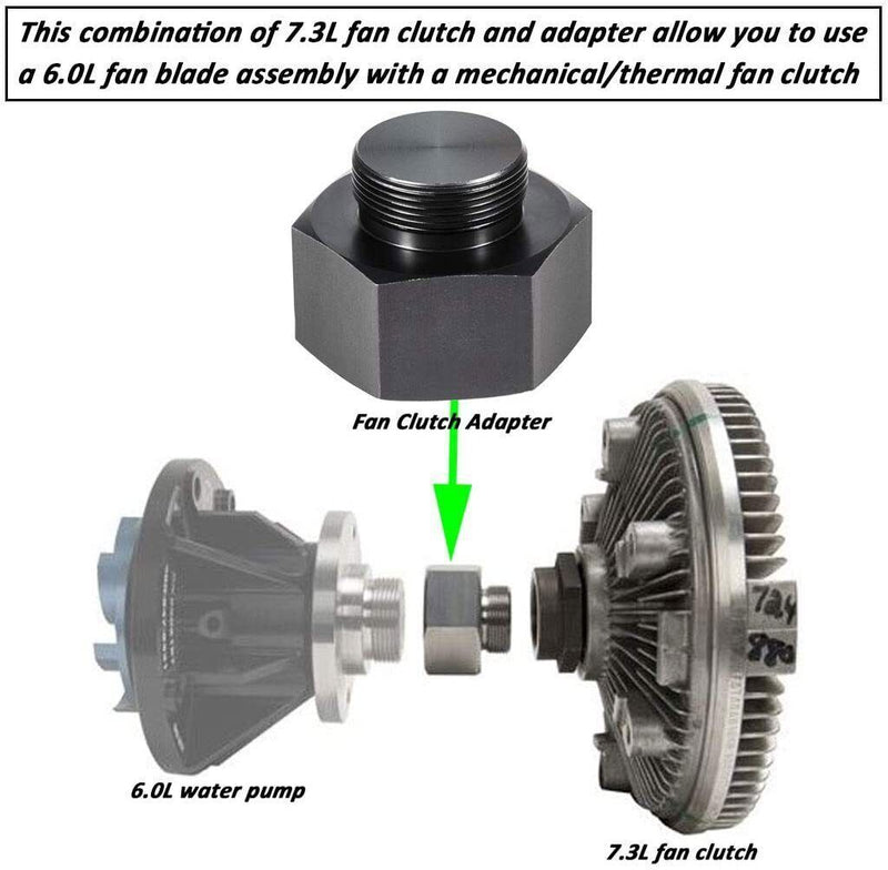 DURAFORCE 6.0L-7.3L Diesel Fan Clutch Adapter for 2003-2007 Ford 6.0L Powerstroke