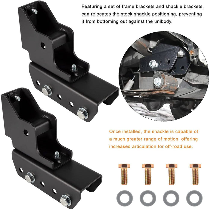 DURAFORCE 1.5" Rear Shackle Relocation Kit For 1984-2001 Jeep Cherokee XJ 2WD/4WD