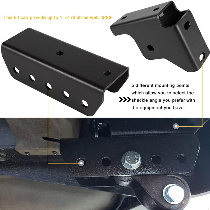 DURAFORCE 1.5" Rear Shackle Relocation Kit For 1984-2001 Jeep Cherokee XJ 2WD/4WD