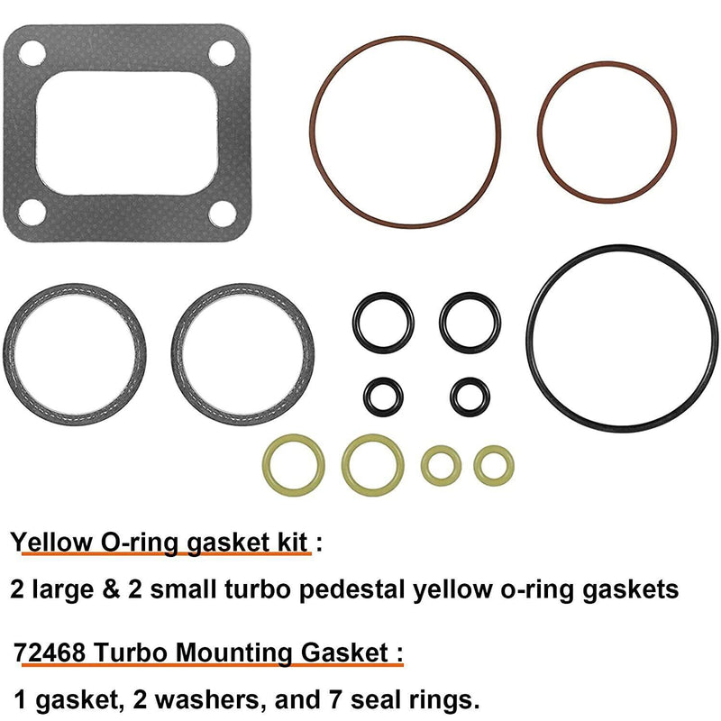 DURAFORCE Turbo Pedestal O-rings Seal Kit+ Base Gasket Set 72468 For Ford 7.3L Powerstroke