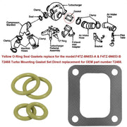 DURAFORCE Turbo Pedestal O-rings Seal Kit+ Base Gasket Set 72468 For Ford 7.3L Powerstroke