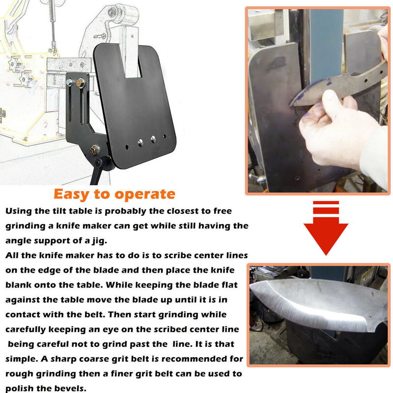 DURAFORCE Belt Grinder Tilt Table For Most Popular OBM & 2x72" Knife Grinders Knife Bevel