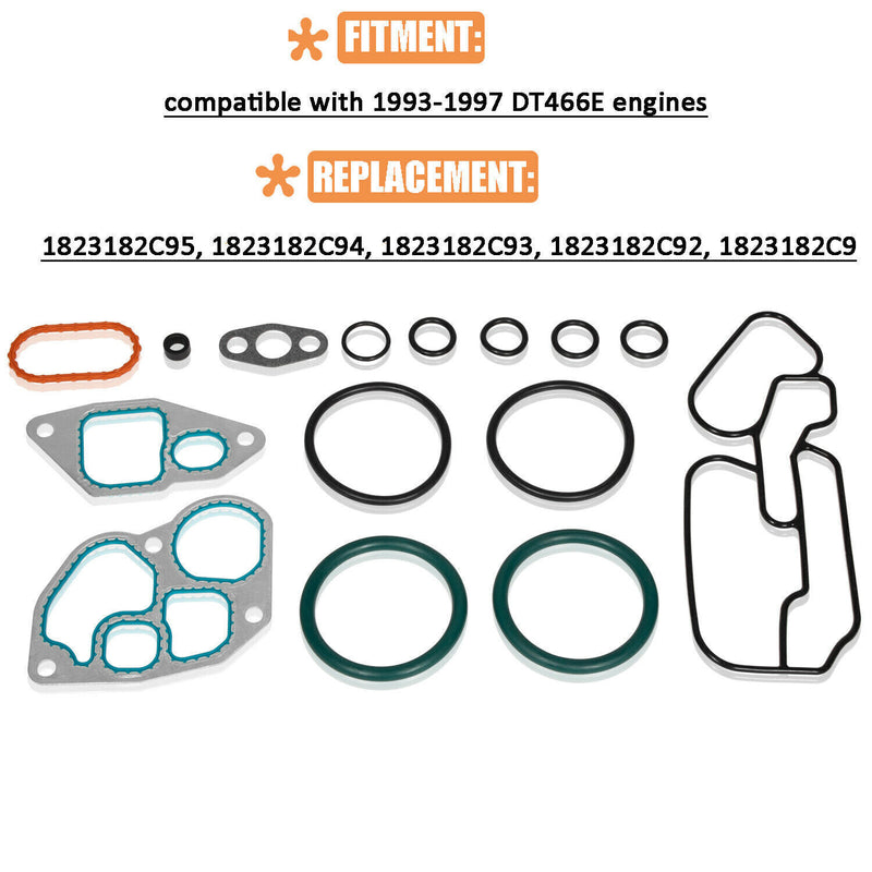 DURAFORCE Engine Oil Cooler Gasket Kit for Navistar International DT466E 431270 1823182C95