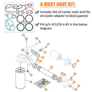 DURAFORCE Engine Oil Cooler Gasket Kit for Navistar International DT466E 431270 1823182C95