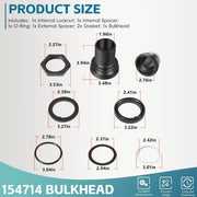 DURAFORCE 154714 Bulkhead Replacement 2-Inch For Triton II Filter TR50 TR60 TR100 TR140