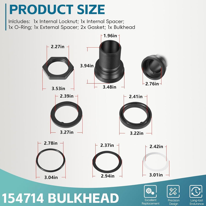DURAFORCE 154714 Bulkhead Replacement 2-Inch For Triton II Filter TR50 TR60 TR100 TR140