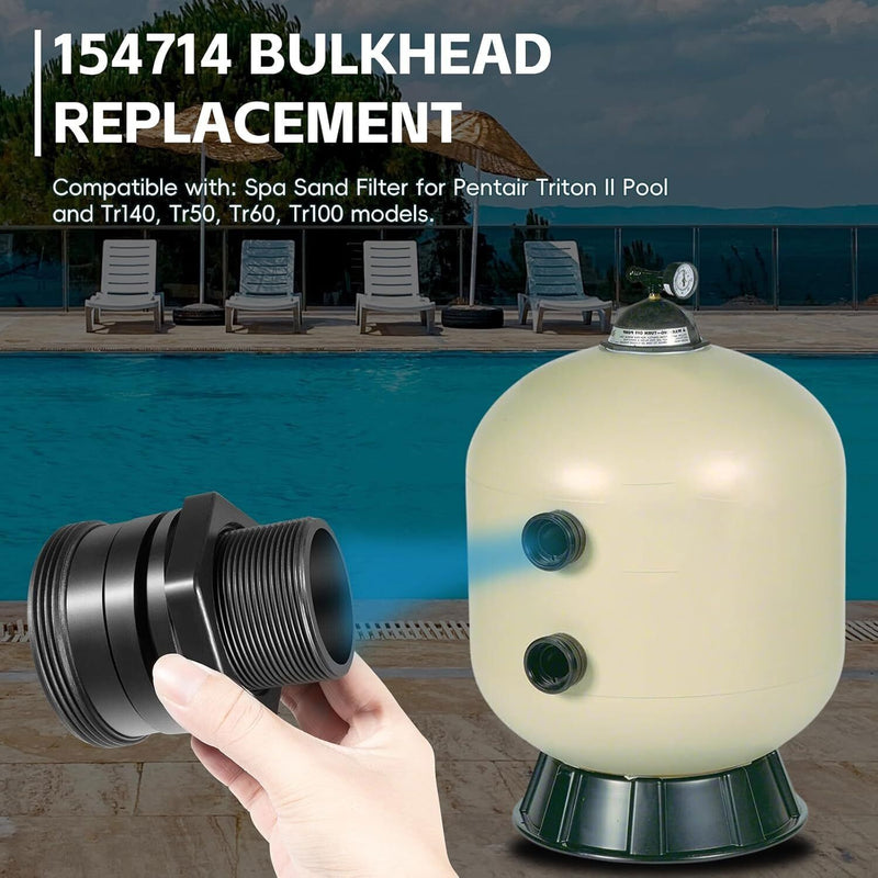 DURAFORCE 154714 Bulkhead Replacement 2-Inch For Triton II Filter TR50 TR60 TR100 TR140