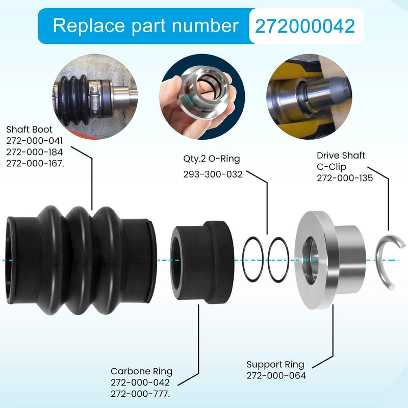DURAFORCE for Sea Doo Carbon Seal Drive Line Rebuild Kit Boot All 787 800 SPX XP GTX GSX
