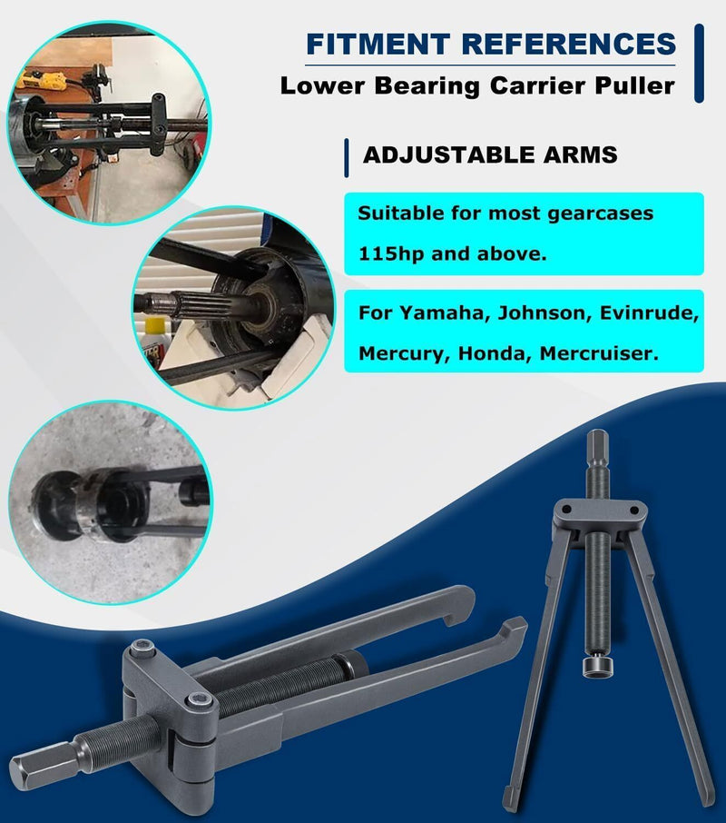 DURAFORCE Lower Bearing Carrier Puller for Yamaha, Johnston, Evinrude, Mercury, Mercruiser