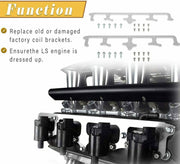 DURAFORCE Truck Side Bolt Coil Brackets Mount Valve Cover for 5.3L LS 19005218 D585 LSX